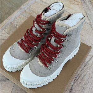 Coconuts by Matisse Canvas Hiker Boot with Red Laces - Women's Beige 8M